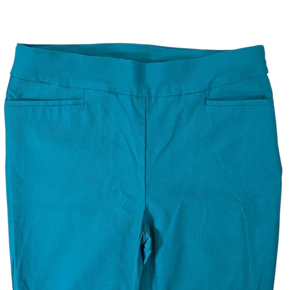 Chicos Teal Blue Straight Leg Pants Women's Size 4R - Picture 4 of 7